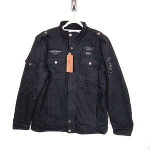 WenVen Men's‎ Sherpa Lined Thick Military Coat Size Large NWT